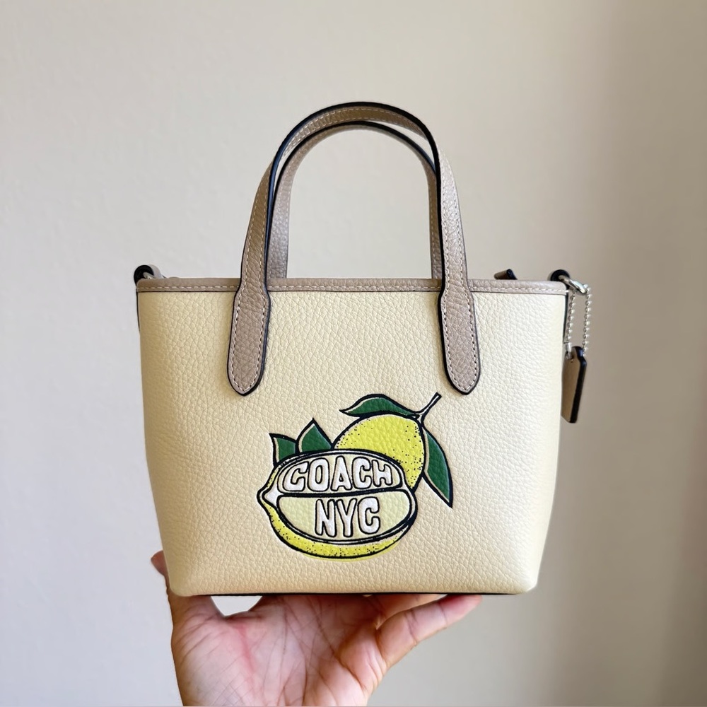 NWT Limited Coach City Mini Tote Bag Leather CAK22 LEMON